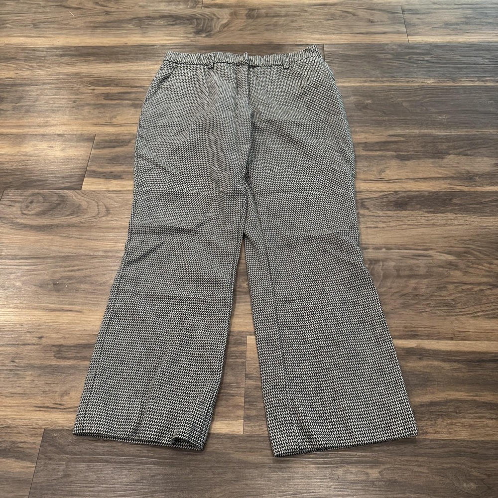 Barneys New York Pants Womens 10/40 Gray Wool Tweed Check Dress Lined Italy Work